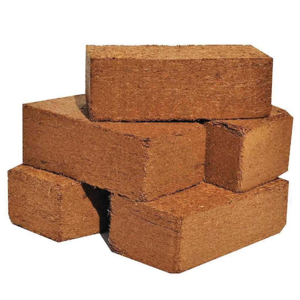 Compressed coco peat bricks